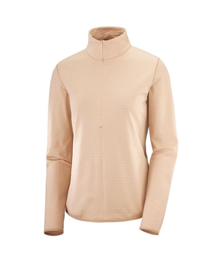 Chaqueta de running Salomon Outrack Half Zip Mid W Pink