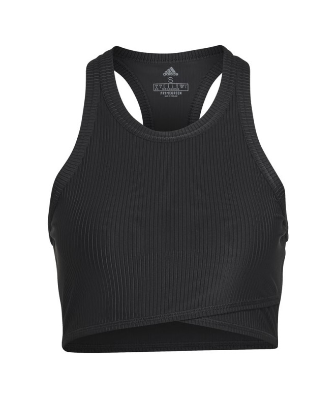 Top adidas Yoga Studio Wrapeed Rib Mujer Black