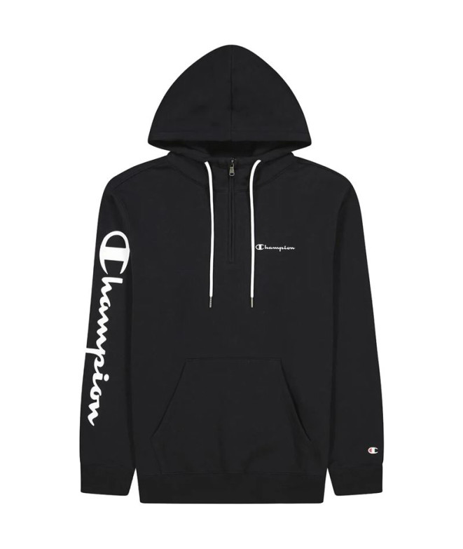 Sudadera Champion Hooded Half Zip Hombre Black