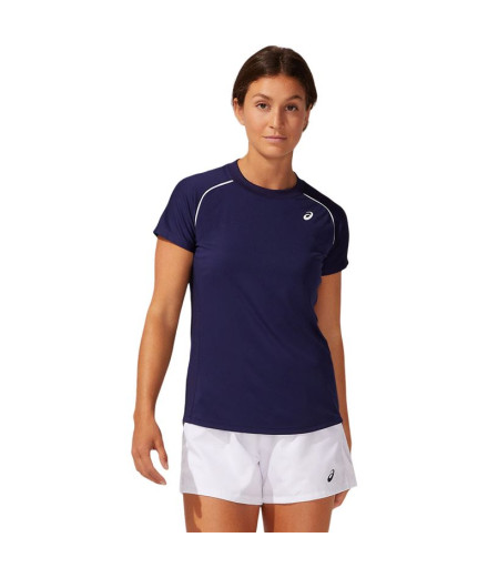 Camiseta ASICS Court Piping Mujer Blue