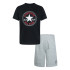 Conjunto Converse Core Tee & Ft Short Dk Grey/Black Niño