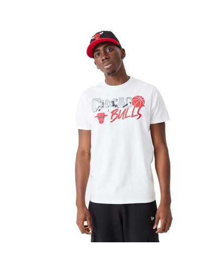 Camiseta New Era NBA Infill Graphic Chicago Bulls Blanco...