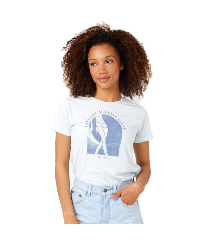 Camiseta Rip Curl Re-Entry Crew Neck Mujer Blanco