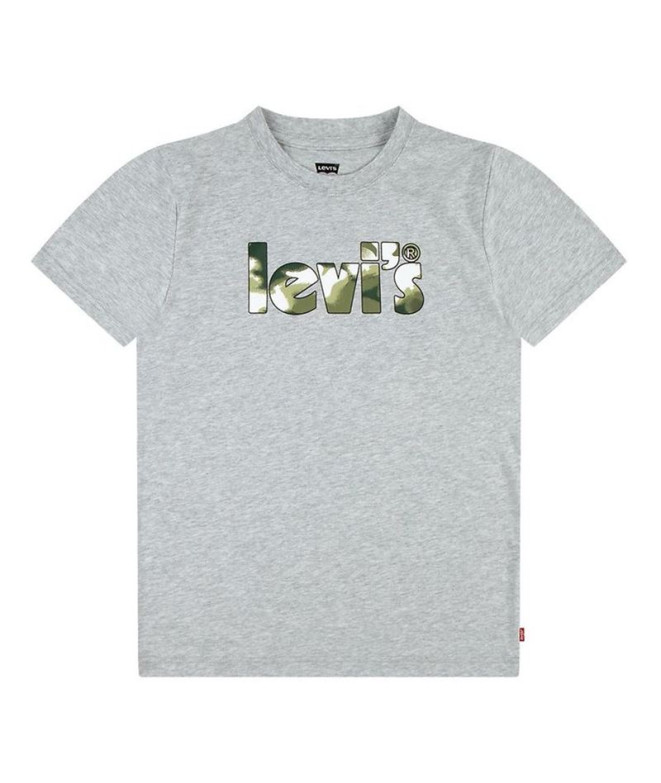Camiseta Levi's Camo Poster Logo Gray Heather Niño