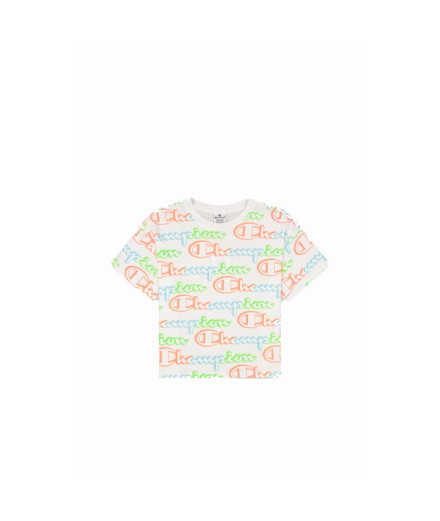 Camiseta Champion Crewneck Croptop Blanco Mujer