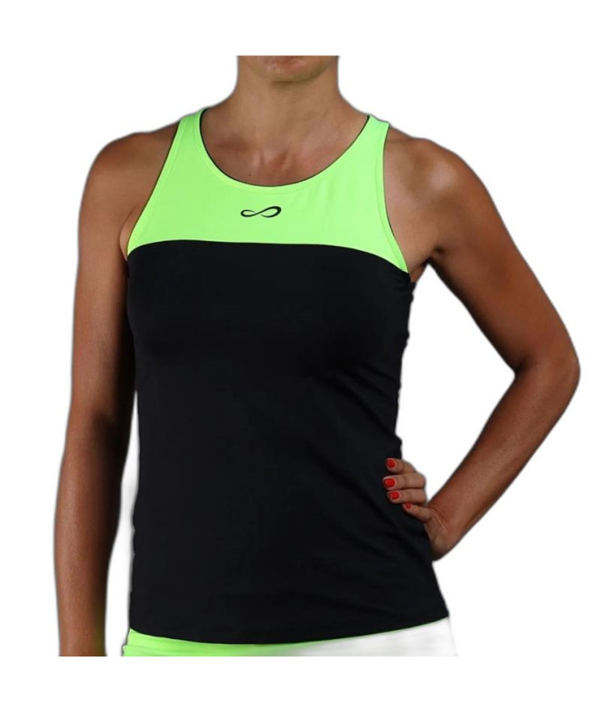 Camiseta de Pádel Endless Lace Mujer Negro-Verde
