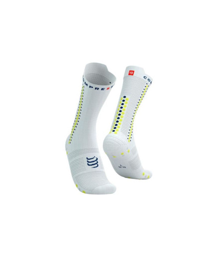 Calcetines de Trail Compressport Pro Racing v4.0 Bike White
