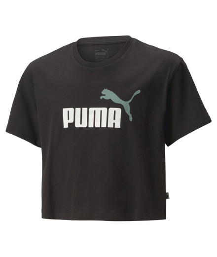 Camiseta Puma Girls Logo Cropped Niña Negro