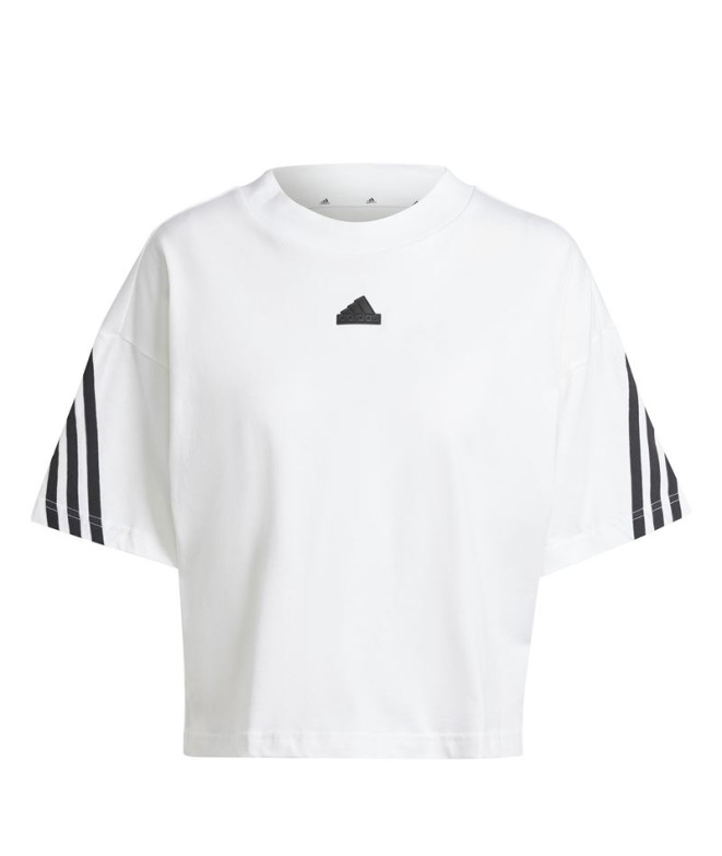 Camiseta adidas Future Icons 3 Bandas Mujer Blanco