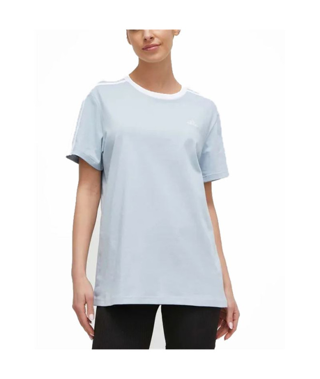 Camiseta adidas 3Bandas Mujer Azul