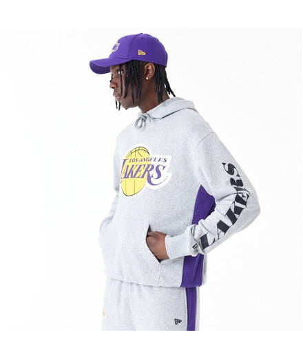 Sudadera New Era Nba Panel Oversized La Lakers NBA Gris