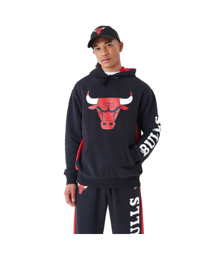 Sudadera New Era Nba Panel Oversized Chicago Bulls NBA Negro
