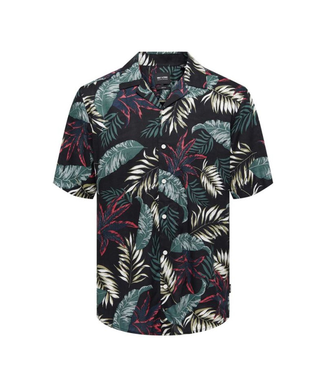 Camisa Only & Sons Corte Regular Cuello Cubano...