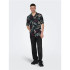 Camisa Only & Sons Corte Regular Cuello Cubano Negro Hombre