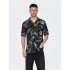 Camisa Only & Sons Corte Regular Cuello Cubano Negro Hombre
