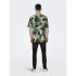 Camisa Only & Sons Corte Regular Cuello Cubano Verde Hombre