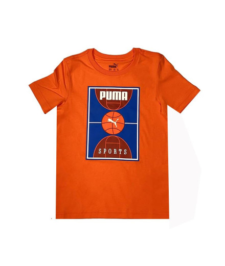 Camiseta Puma Bppo Basket Blank Ba Infantil Naranja