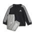 Conjunto adidas Essentials 3 Bandas Infantil Negro/Blanco