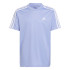 Conjunto adidas Essentials Aeroready 3 Bandas Regular Fit Infantil Azul/Blanco
