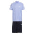 Conjunto adidas Essentials Aeroready 3 Bandas Regular Fit Infantil Azul/Blanco