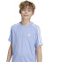 Conjunto adidas Essentials Aeroready 3 Bandas Regular Fit Infantil Azul/Blanco