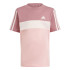 Camiseta adidas Little Tiberio 3-Stripes Colorblock Cotton Infantil Rosa