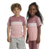 Camiseta adidas Little Tiberio 3-Stripes Colorblock Cotton Infantil Rosa