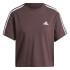 Camiseta adidas Essentials 3 Bandas Single Jersey Cropped Top Mujer Marrón