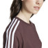 Camiseta adidas Essentials 3 Bandas Single Jersey Cropped Top Mujer Marrón