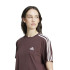 Camiseta adidas Essentials 3 Bandas Single Jersey Cropped Top Mujer Marrón