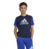 Camiseta adidas Essentials Big Logo Colorblock Cotton Infantil Azul
