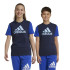 Camiseta adidas Essentials Big Logo Colorblock Cotton Infantil Azul