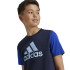 Camiseta adidas Essentials Big Logo Colorblock Cotton Infantil Azul