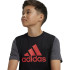 Camiseta adidas Essentials Big Logo Colorblock Cotton Infantil Negro