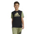Camiseta adidas Essentials Big Logo Colorblock Cotton Infantil Negro