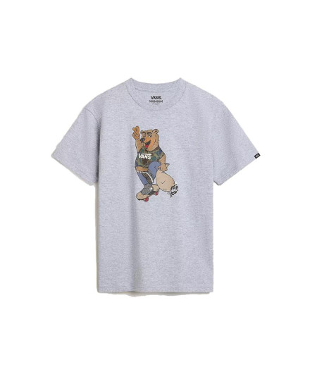 Camiseta Vans Peace Oso Crew Gris Niño
