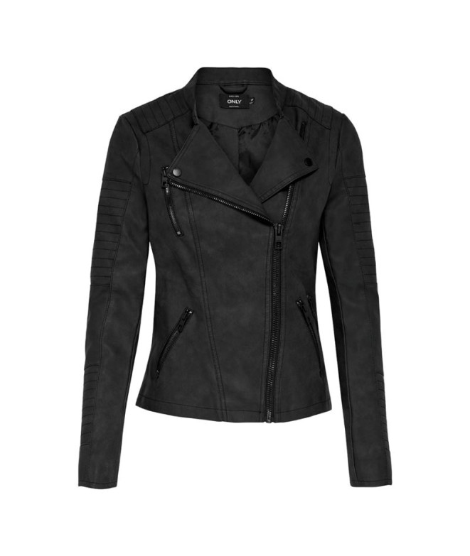 Chaqueta Only Onlava Faux Leather Biker Negro...