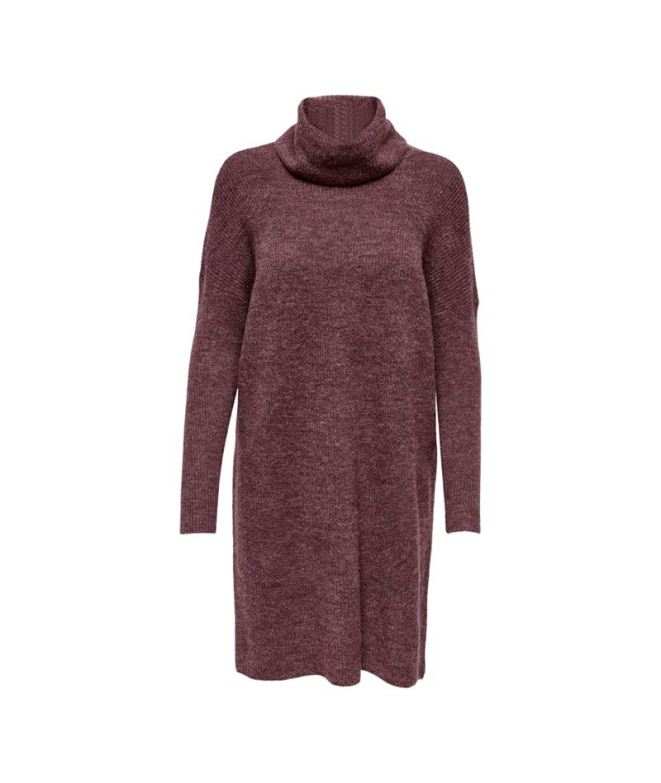 Vestido Only jana Cowlnck Wool Rosa Brown Mujer