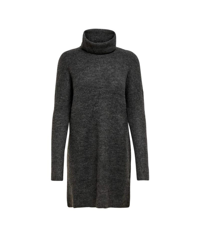 Vestido Only jana Cowlnck Wool Dark Gris Mujer