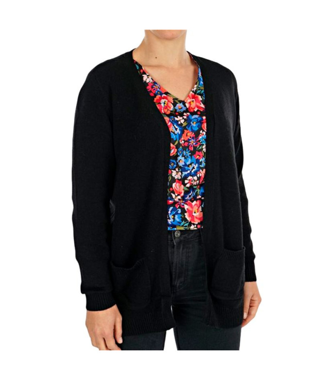 Sudadera Only Onllesly Open Cardigan Negro Mujer