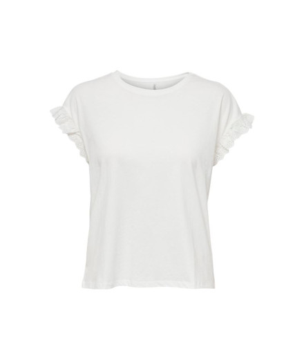 Camiseta Only Onliris/S Emb Cloud Dancer Mujer