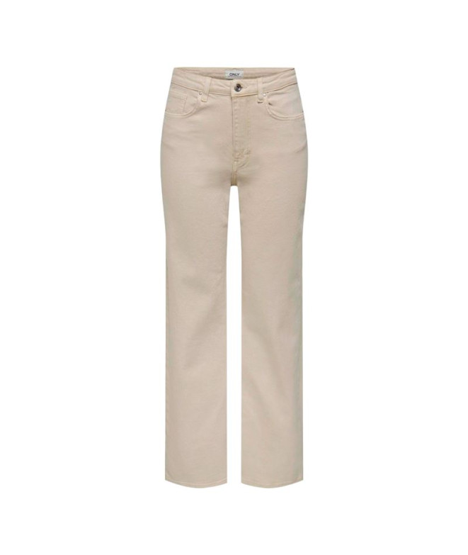 Pantalón Only juicy Wide Leg Rea Ecru Mujer