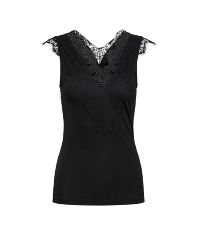 Camiseta Pieces ilu Sl Black Mujer