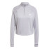 Sudadera adidas Train Essentials Minimal Branding 1/4 Zip Cover Up Mujer Gris