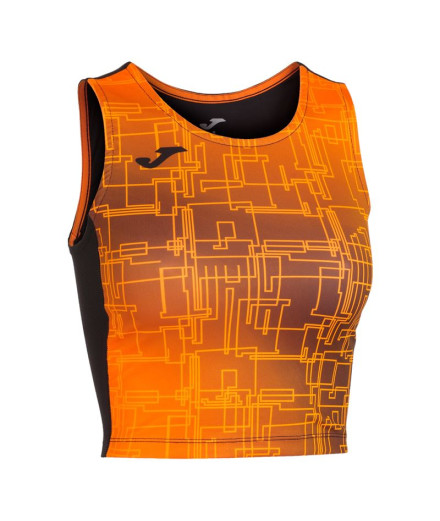 Top Running Joma Elite VIII Mujer Negro Naranja