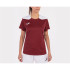 Camiseta Manga Corta Joma Championship VI Mujer Burdeos Blanco