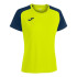 Camiseta de Fútbol Joma Academy IV Manga Corta Mujer Amarillo Flúor Marino