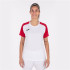 Camiseta de Fútbol Joma Academy IV Manga Corta Mujer Blanco Rojo