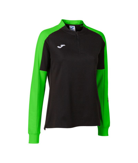Sudadera Joma Eco Championship Mujer Negro Verde Fluor
