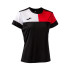 Camiseta de Fútbol Joma Manga Corta Crew V Negro Rojo Blanco Niña
